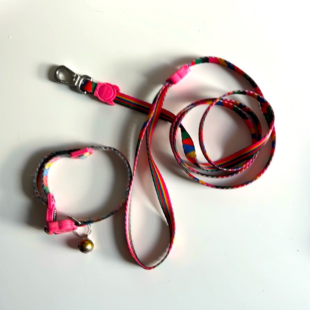 Cat Collar with Bell and Leash Set